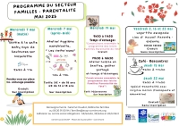 Programme des activités de mai