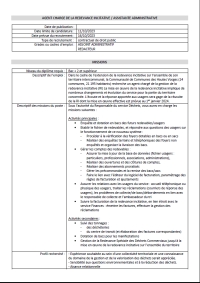 Offre d&#039;emploi CCHV redevance incitative