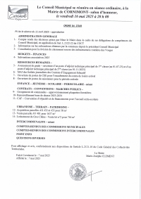 Ordre du jour conseil municipal du 16 mai 2025