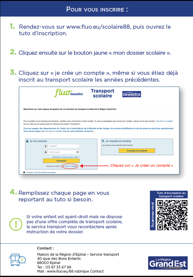 DEMARCHE INSCRIPTIONS TRANSPORTS SCOLAIRES