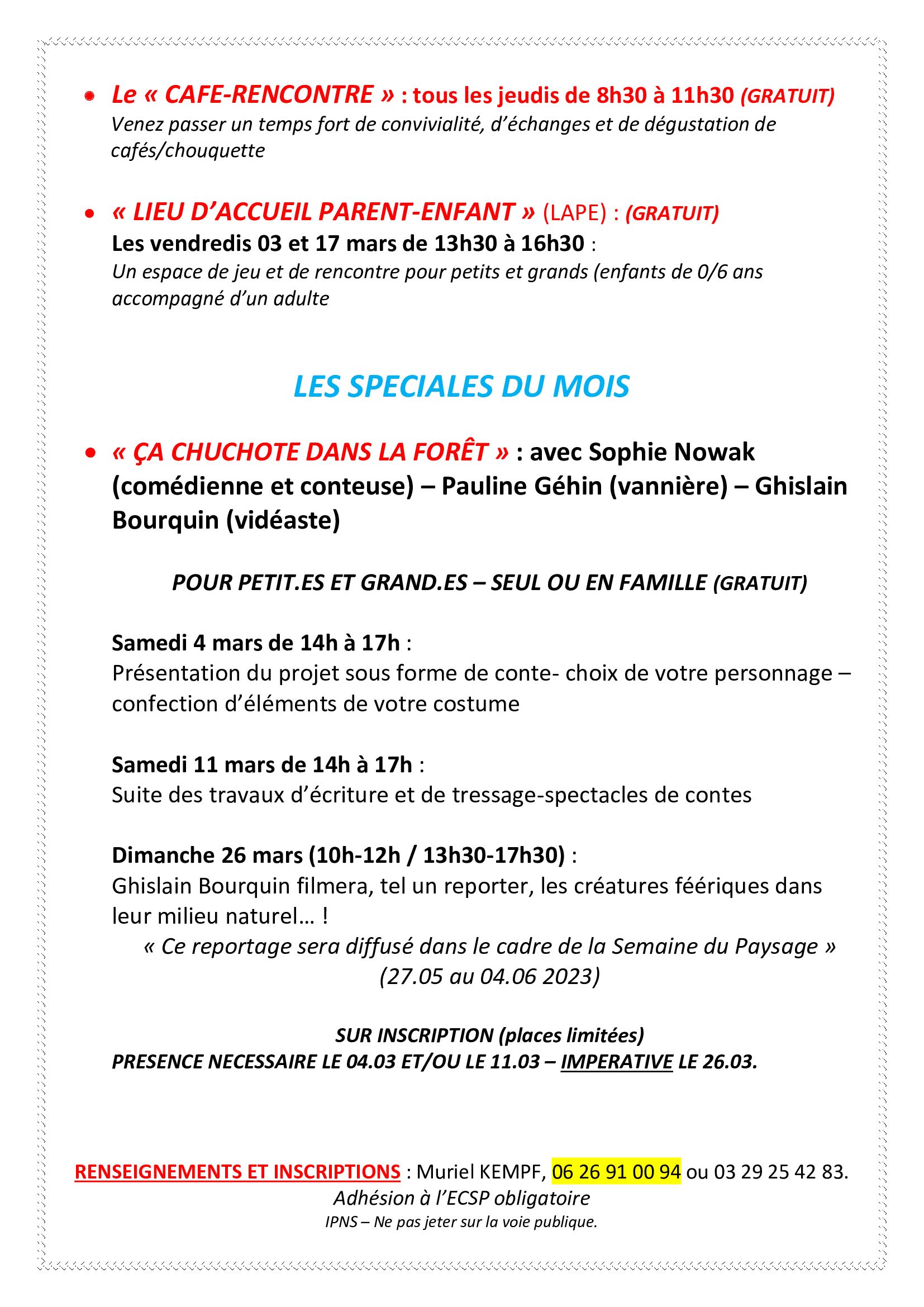 PROGRAMME FAMILLE SUITE