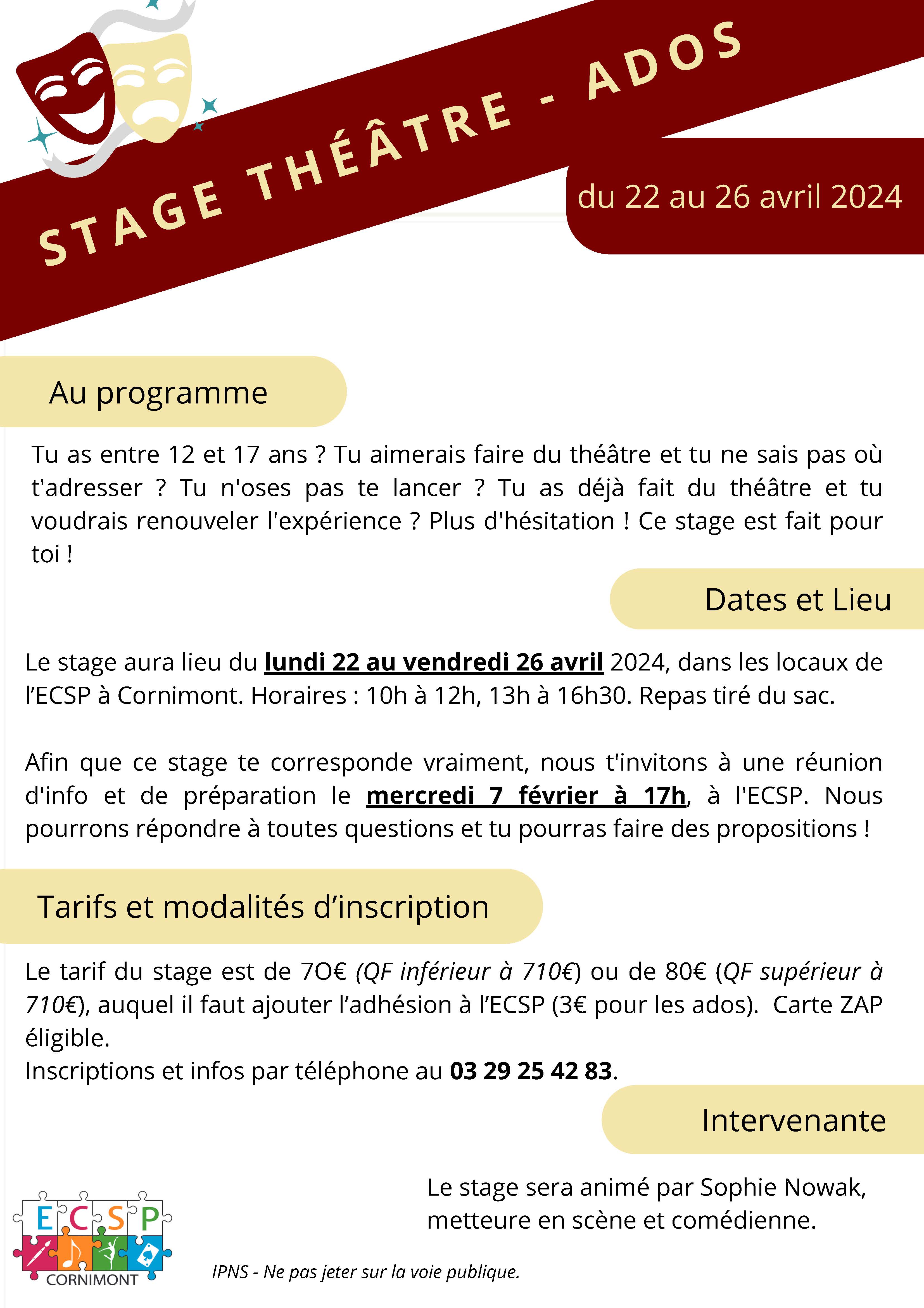 Stage théâtre Avril Page 2